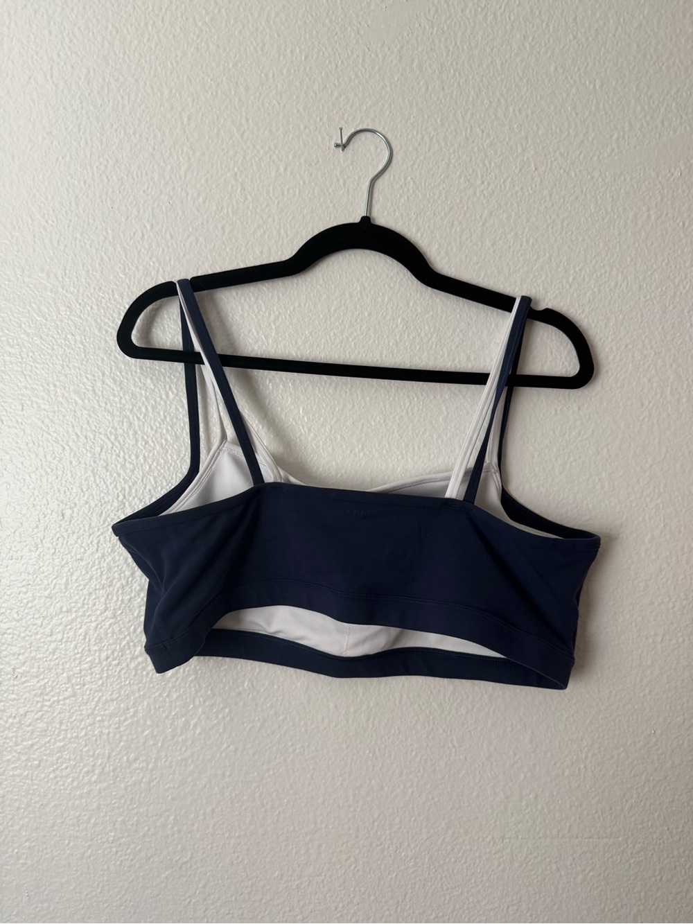 Abercrombie & Fitch Navy and White Double-Strap Sports Bra - Picture 3 of 4